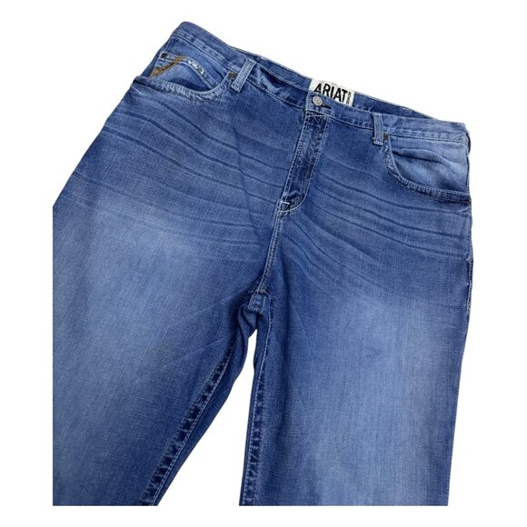 ARIAT Denim Relaxed Boot Cut Western Cowboy Casual Blue Jeans Mens 44x38 - Picture 6 of 9